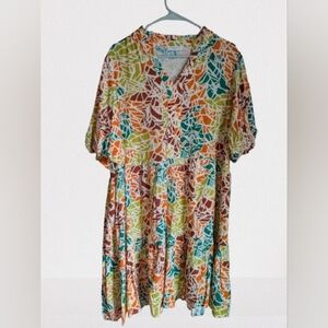 BOGO NWOT Chic Soul Multi Color Geo Print Midi Dress- 1X
